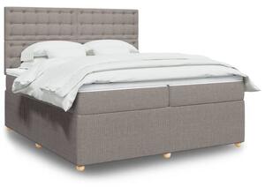 VidaXL Κρεβάτι Boxspring με Στρώμα Taupe 200x200 εκ. Υφασμάτινο