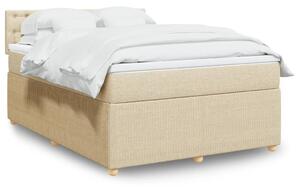 VidaXL Κρεβάτι Boxspring με Στρώμα Κρεμ 140x190 εκ. Υφασμάτινο