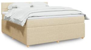 VidaXL Κρεβάτι Boxspring με Στρώμα Κρεμ 180x200 εκ. Υφασμάτινο