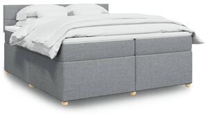 VidaXL Κρεβάτι Boxspring με Στρώμα Ανοιχτό Γκρι 200x200 εκ. Υφασμάτινο