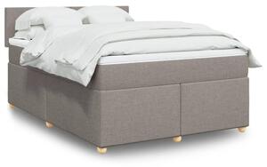 VidaXL Κρεβάτι Boxspring με Στρώμα Taupe 140x200 εκ. Υφασμάτινο