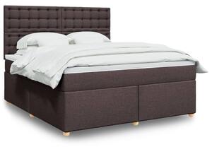 VidaXL Κρεβάτι Boxspring με Στρώμα Σκούρο Καφέ 180x200 εκ Υφασμάτινο