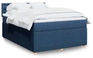 VidaXL Κρεβάτι Boxspring με Στρώμα Μπλε 140x200 εκ. Υφασμάτινο