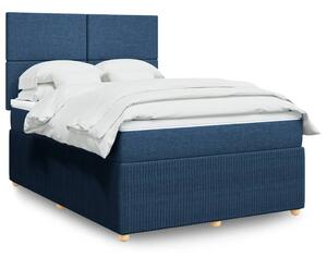 VidaXL Κρεβάτι Boxspring με Στρώμα Μπλε 160x200 εκ. Υφασμάτινο