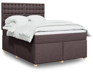 VidaXL Κρεβάτι Boxspring με Στρώμα Σκούρο Καφέ 140x200 εκ Υφασμάτινο