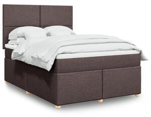 VidaXL Κρεβάτι Boxspring με Στρώμα Σκούρο Καφέ 140x200 εκ Υφασμάτινο