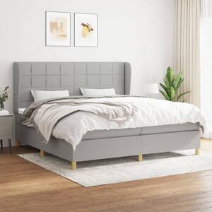 VidaXL Κρεβάτι Boxspring με Στρώμα Ανοιχτό Γκρι 200x200 εκ. Υφασμάτινο