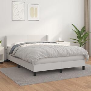 VidaXL Κρεβάτι Boxspring με Στρώμα Λευκό 140x200εκ.από Συνθετικό Δέρμα