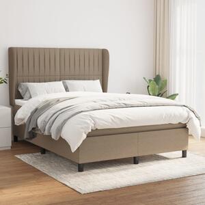 VidaXL Κρεβάτι Boxspring με Στρώμα Taupe 140x190 εκ. Υφασμάτινο