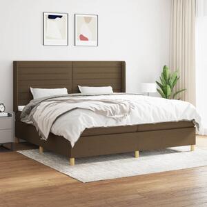 VidaXL Κρεβάτι Boxspring με Στρώμα Σκούρο Καφέ 200x200 εκ. Υφασμάτινο