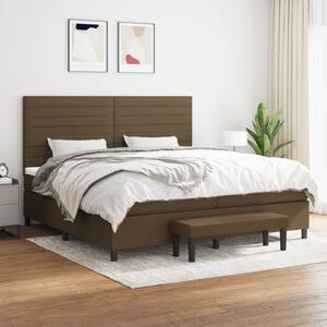 VidaXL Κρεβάτι Boxspring με Στρώμα Σκούρο Καφέ 200x200 εκ. Υφασμάτινο