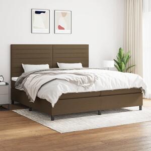 VidaXL Κρεβάτι Boxspring με Στρώμα Σκούρο Καφέ 200x200 εκ. Υφασμάτινο