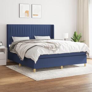 VidaXL Κρεβάτι Boxspring με Στρώμα Μπλε 160x200 εκ. Υφασμάτινο