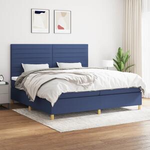 VidaXL Κρεβάτι Boxspring με Στρώμα Μπλε 200x200 εκ. Υφασμάτινο