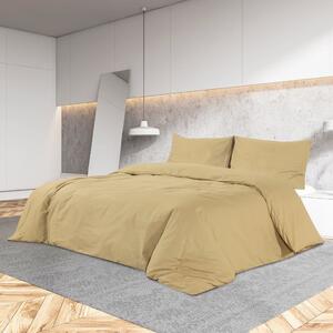 VidaXL Σετ Παπλωματοθήκης Taupe 140 x 200 εκ. Βαμβακερό