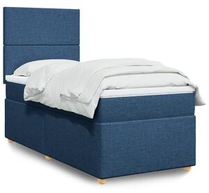 VidaXL Κρεβάτι Boxspring με Στρώμα Μπλε 80x200 εκ. Υφασμάτινο