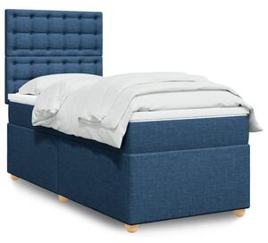 VidaXL Κρεβάτι Boxspring με Στρώμα Μπλε 80x200 εκ. Υφασμάτινο