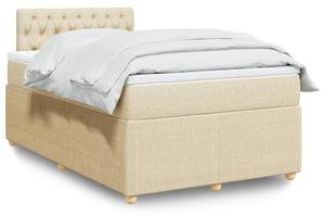 VidaXL Κρεβάτι Boxspring με Στρώμα Κρεμ 120x200 εκ. Υφασμάτινο