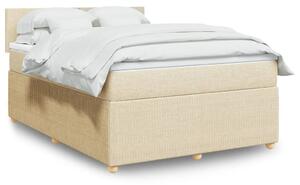 VidaXL Κρεβάτι Boxspring με Στρώμα Κρεμ 140x190 εκ. Υφασμάτινο