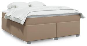 VidaXL Κρεβάτι Boxspring με Στρώμα Καπουτσίνο 180x200 εκ. Συνθ. Δέρμα