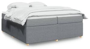 VidaXL Κρεβάτι Boxspring με Στρώμα Ανοιχτό Γκρι 200x200 εκ. Υφασμάτινο