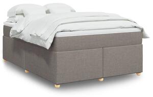 VidaXL Κρεβάτι Boxspring με Στρώμα Taupe 140x190 εκ. Υφασμάτινο