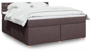 VidaXL Κρεβάτι Boxspring με Στρώμα Σκούρο Καφέ 180x200 εκ Υφασμάτινο