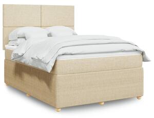 VidaXL Κρεβάτι Boxspring με Στρώμα Κρεμ 140x200 εκ. Υφασμάτινο