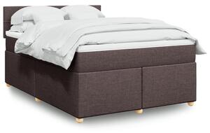 VidaXL Κρεβάτι Boxspring με Στρώμα Σκούρο Καφέ 140x200 εκ Υφασμάτινο