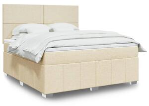 VidaXL Κρεβάτι Boxspring με Στρώμα Κρεμ 180x200 εκ. Υφασμάτινο