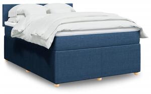 VidaXL Κρεβάτι Boxspring με Στρώμα Μπλε 140x190 εκ. Υφασμάτινο