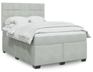 VidaXL Κρεβάτι Boxspring με Στρώμα Ανοιχτό Γκρι 160x200 εκ. Βελούδινο