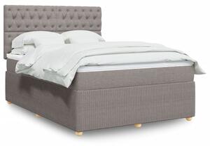 VidaXL Κρεβάτι Boxspring με Στρώμα Taupe 160x200 εκ. Υφασμάτινο