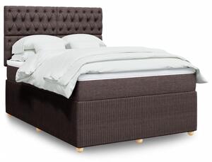 VidaXL Κρεβάτι Boxspring με Στρώμα Σκούρο Καφέ 140x200 εκ Υφασμάτινο