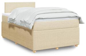 VidaXL Κρεβάτι Boxspring με Στρώμα Κρεμ 120x200 εκ. Υφασμάτινο