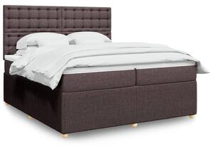 VidaXL Κρεβάτι Boxspring με Στρώμα Σκούρο Καφέ 200x200 εκ. Υφασμάτινο