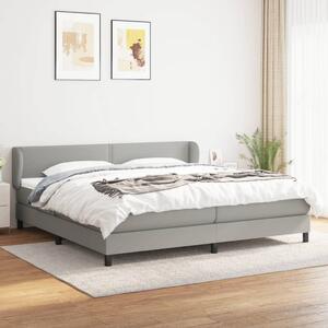 VidaXL Κρεβάτι Boxspring με Στρώμα Ανοιχτό Γκρι 200x200 εκ. Υφασμάτινο