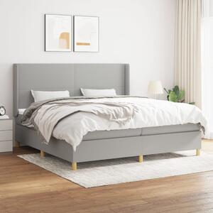 VidaXL Κρεβάτι Boxspring με Στρώμα Ανοιχτό Γκρι 200x200 εκ. Υφασμάτινο