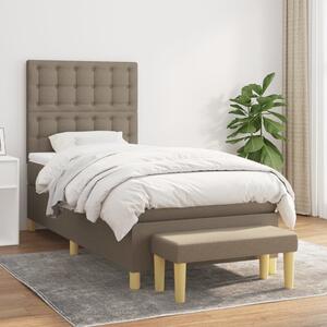 VidaXL Κρεβάτι Boxspring με Στρώμα Taupe 100 x 200 εκ. Υφασμάτινο