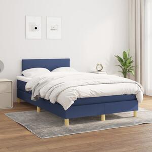 VidaXL Κρεβάτι Boxspring με Στρώμα Μπλε 120x200 εκ. Υφασμάτινο