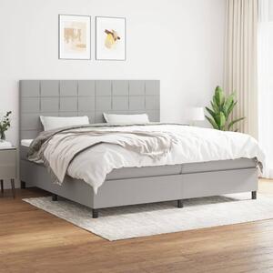 VidaXL Κρεβάτι Boxspring με Στρώμα Ανοιχτό Γκρι 200x200 εκ. Υφασμάτινο