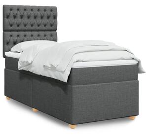 VidaXL Κρεβάτι Boxspring με Στρώμα Σκούρο Γκρι 80x200 εκ. Υφασμάτινο