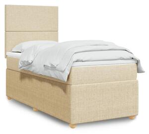 VidaXL Κρεβάτι Boxspring με Στρώμα Κρεμ 100 x 200 εκ. Υφασμάτινο