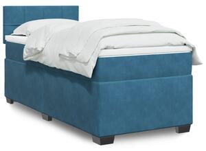 VidaXL Κρεβάτι Boxspring με Στρώμα Σκούρο Μπλε 80 x 200 εκ. Βελούδινο