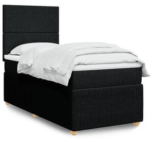 VidaXL Κρεβάτι Boxspring με Στρώμα Μαύρο 90x200 εκ. Υφασμάτινο