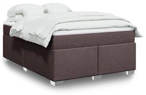 VidaXL Κρεβάτι Boxspring με Στρώμα Σκούρο Καφέ 140x190 εκ. Υφασμάτινο