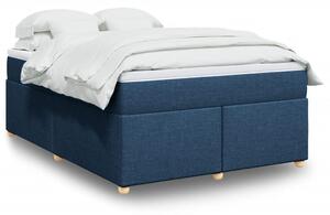 VidaXL Κρεβάτι Boxspring με Στρώμα Μπλε 140x190 εκ. Υφασμάτινο