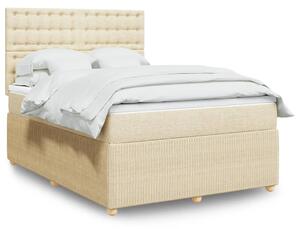 VidaXL Κρεβάτι Boxspring με Στρώμα Κρεμ 140x190 εκ. Υφασμάτινο