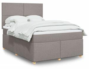 VidaXL Κρεβάτι Boxspring με Στρώμα Taupe 140x190 εκ. Υφασμάτινο