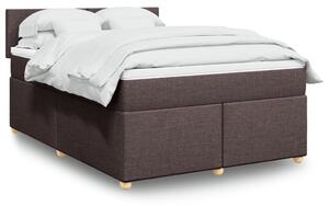 VidaXL Κρεβάτι Boxspring με Στρώμα Σκούρο Καφέ 140x200 εκ Υφασμάτινο